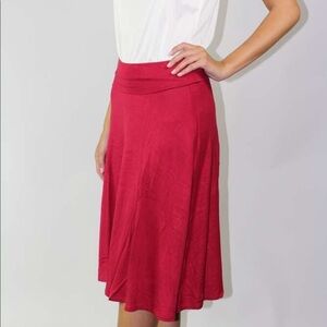 Red A Line Knee Length Skirt